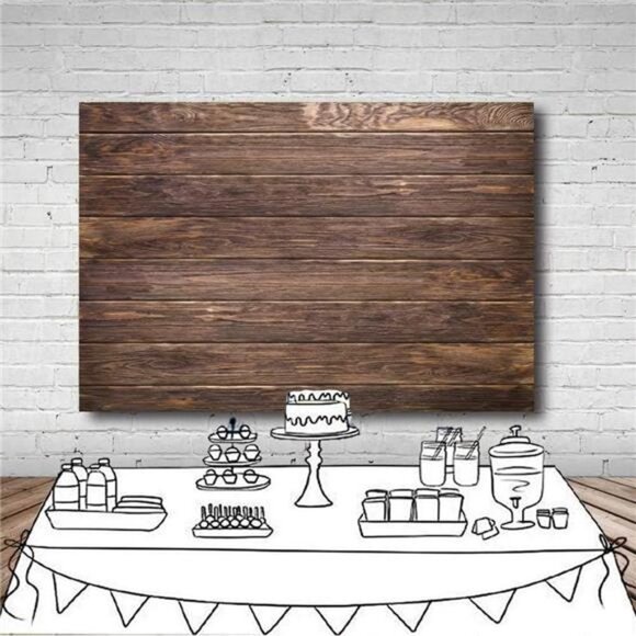 Wall Decor | Thin Vinyl Brown Wood Backdrop Photographers Retro Wood ...